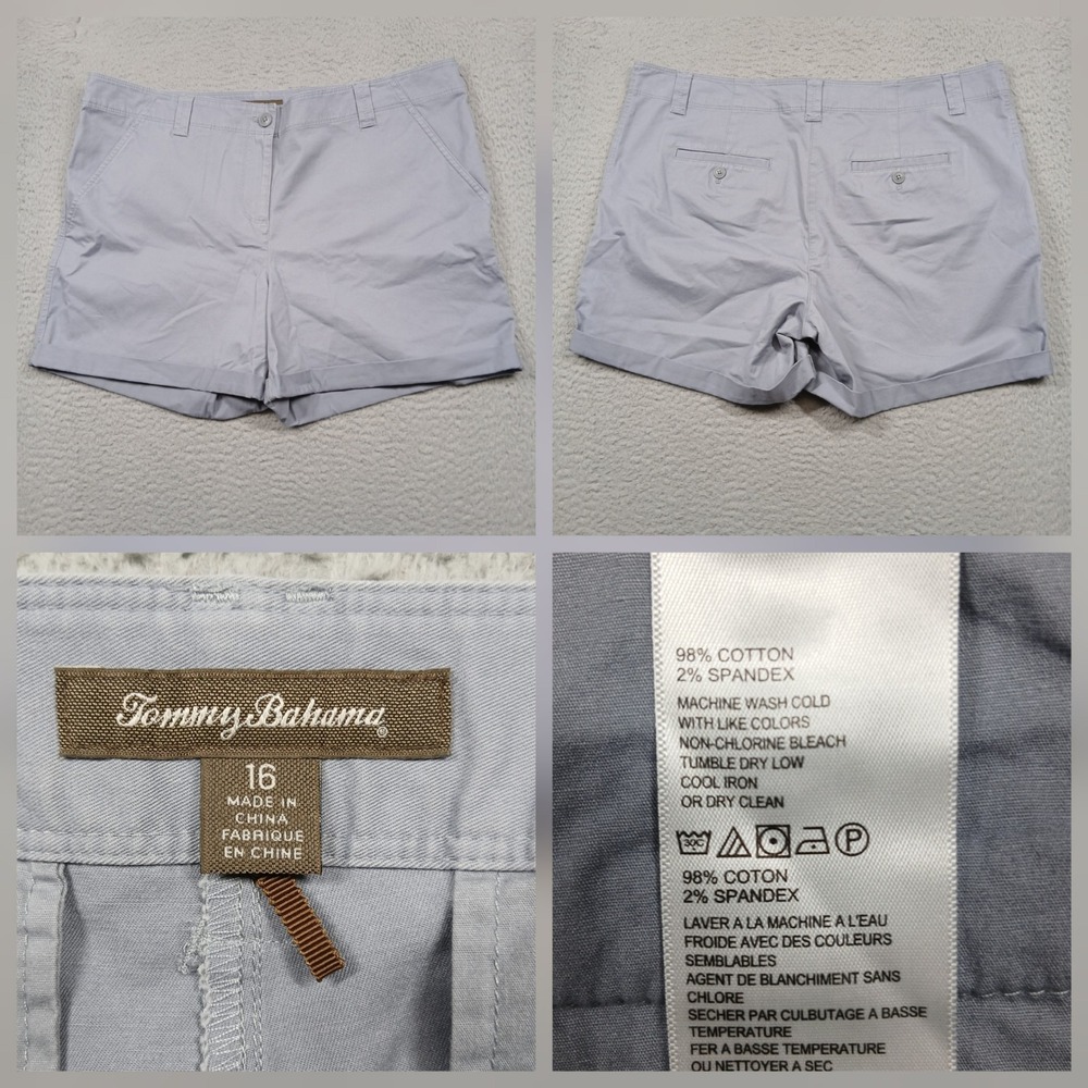 Tommy Bahama Shorts Womens 16‎ Gray Stretch Chino Casual Summer